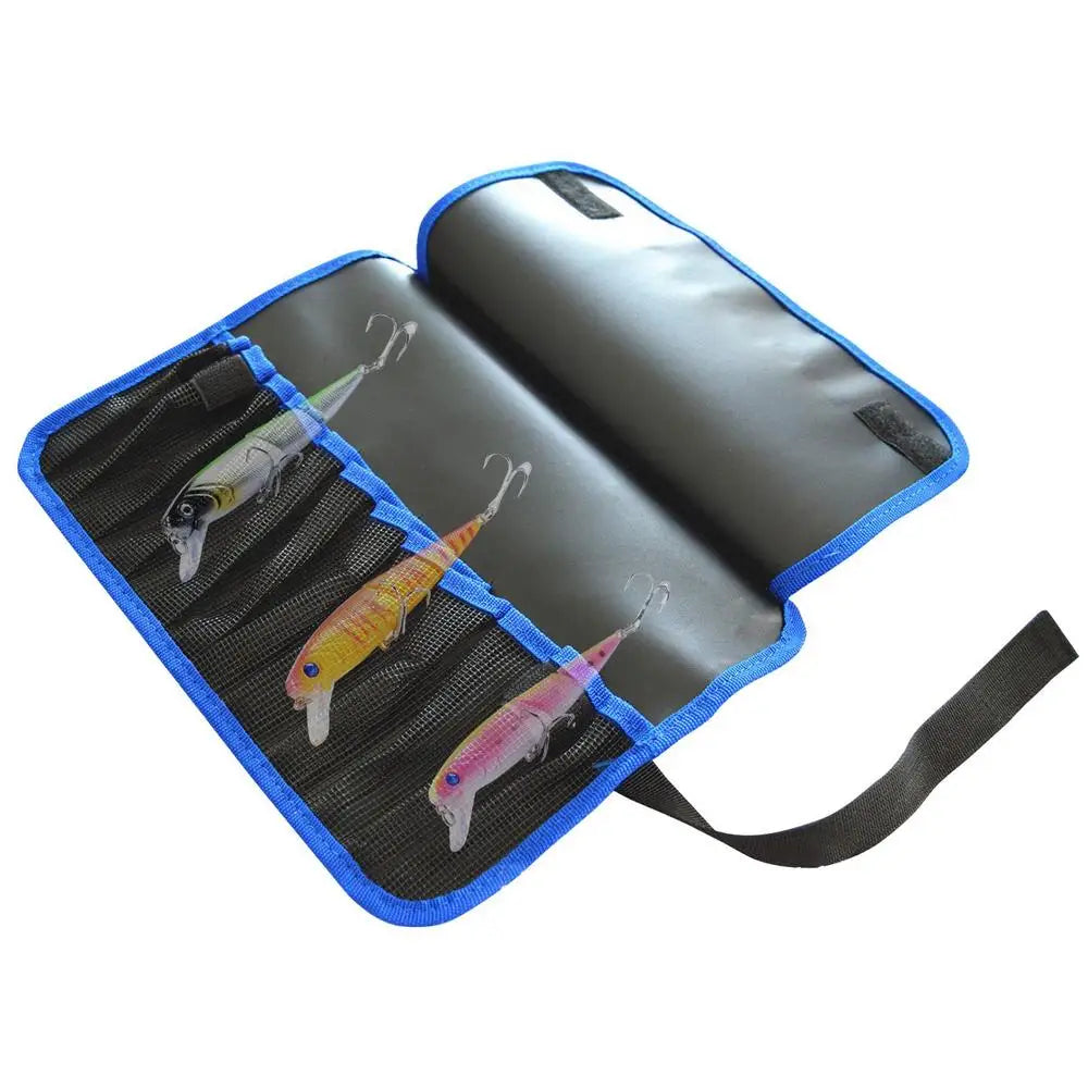 12 Slots Portabale Fishing Lure Spoon Bag Foldable Fishing Jig Bag Fishing Tackle Pocket Bag Organizer For Baits Hooks Lines