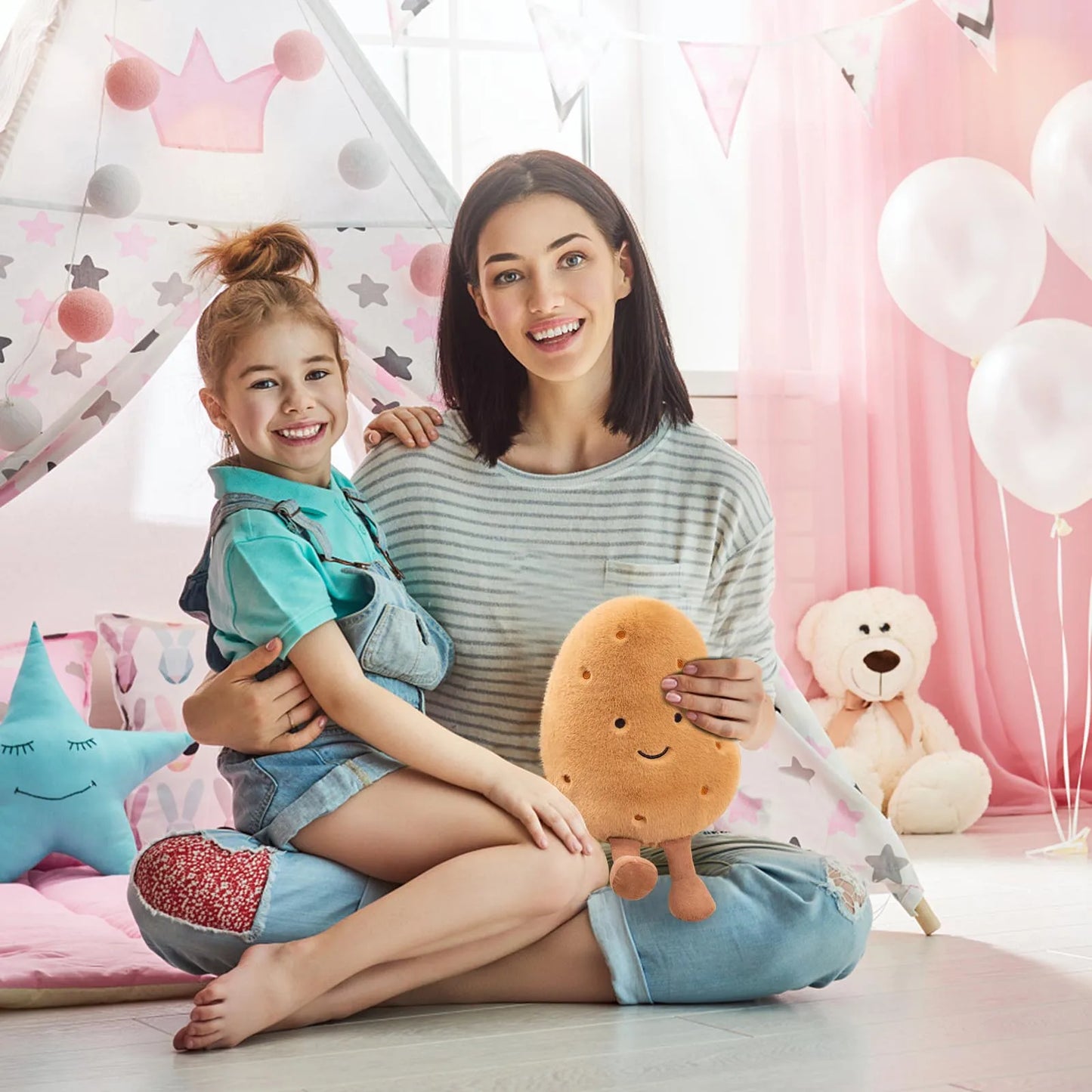 Potato Plush Doll Vegetable Soothing Doll Cute Kittly Pet Toy Home Diy Decoration Cat Gift