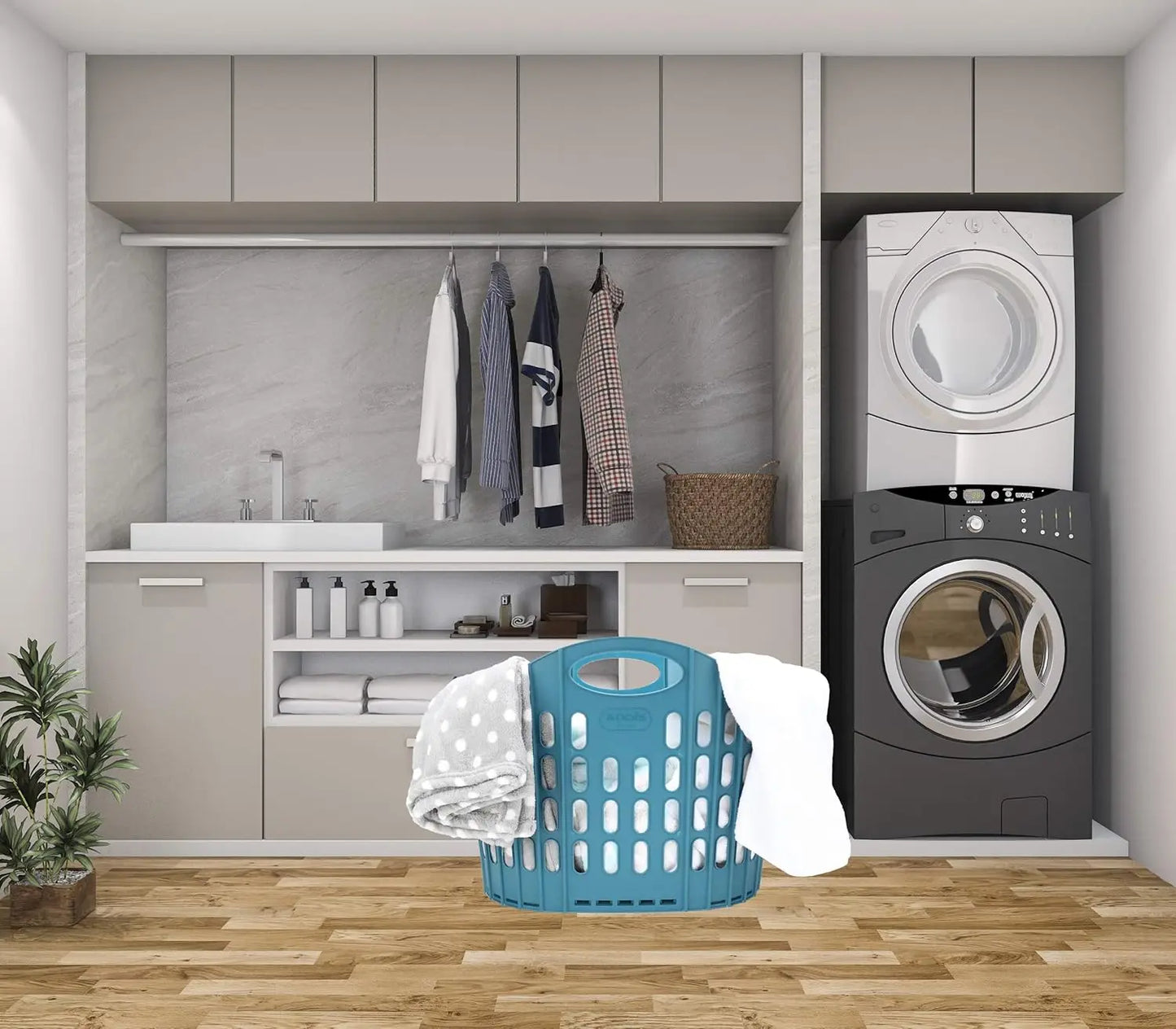 Modern Foldable Laundry Hamper High-capacity Portable Dirty Clothes Organizer Durable Laundry Basket for Home Bathroom