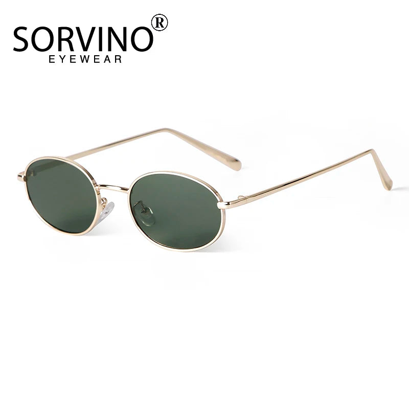 SORVINO Retro Small Oval Sunglasses Vintage for Men and Women Luxury Designer Unisex Sun Glasses 90s Style Punk Eyeglasses