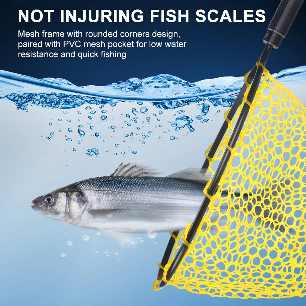 Mesh Trout Hand Net Portable Fishing Landing Mesh Anti Slip Wear Resistance Lightweight Large-capacity Fishing Tools