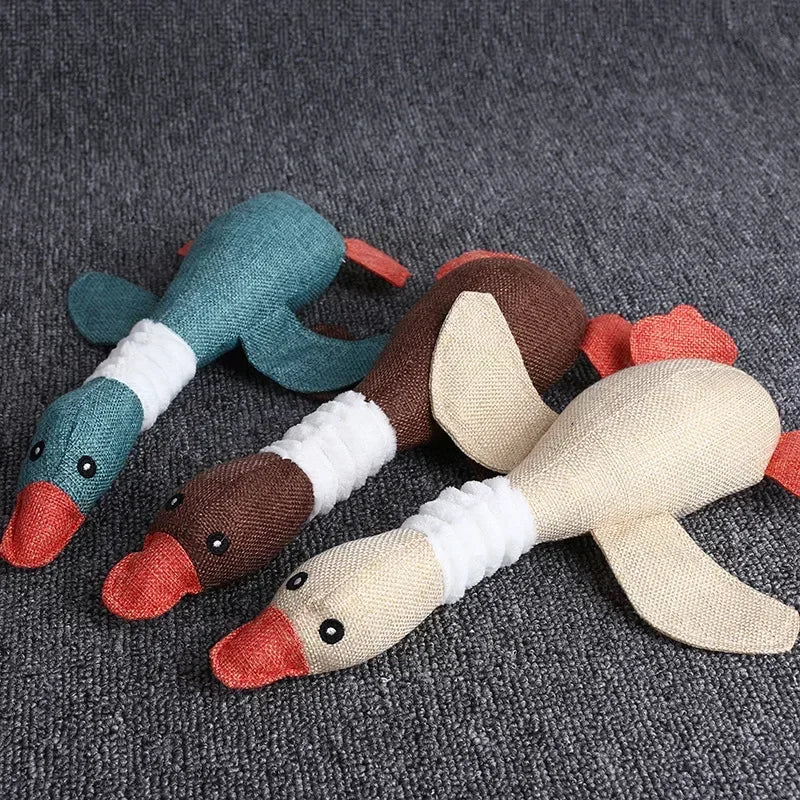 Pet Mallard Duck Dog Toy for Aggressive Chewers Dog Squeaky Wild Goose Puzzle Training Toys Cute Soft Dog Chew Toy with Squeaker