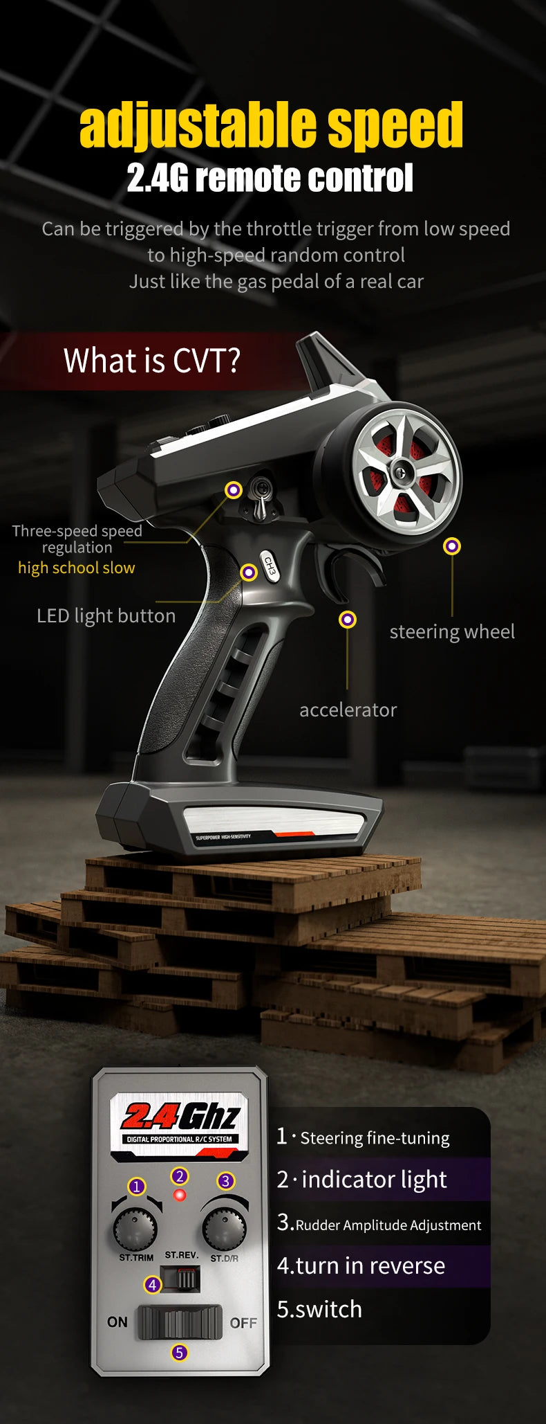 16103 PRO RC Offroad 4x4 70KM/H High-Speed RC Car 2.4GHz Brushless Motor, 1:16 4WD Off-road Climbing Vehicle Wtith LED Light