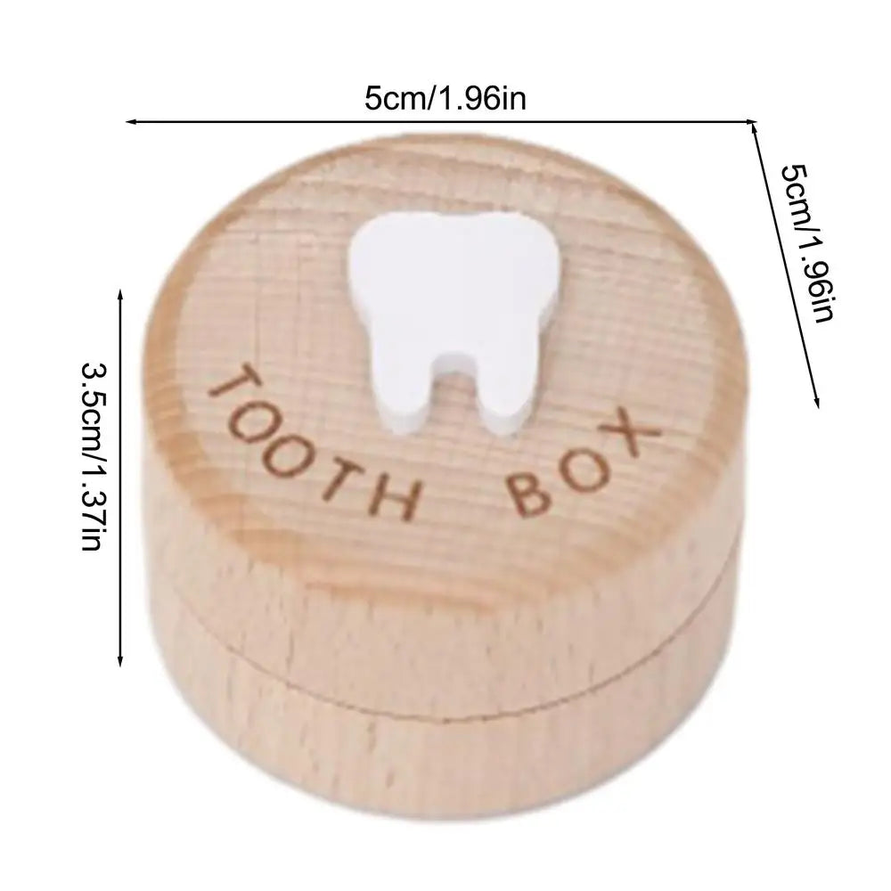 Baby Wooden Boxes Tooth Box Wooden Memory Box For Tooth Cute Carved Teeth Container Fairy Gifts Keepsake Gift For Baby