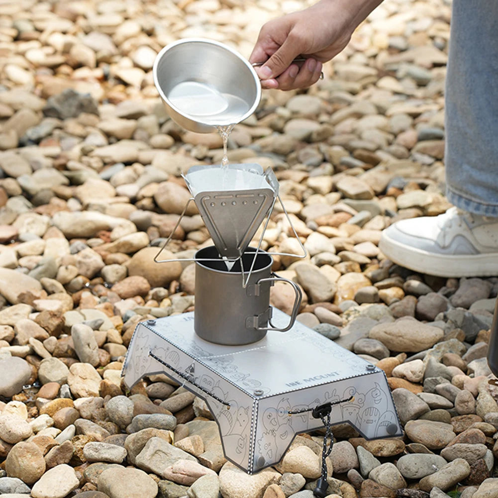 Small Backpacking Table Ultralight Outdoor Fishing Furniture Portable Mini Dining Table Multifunctional for BBQ Picnic