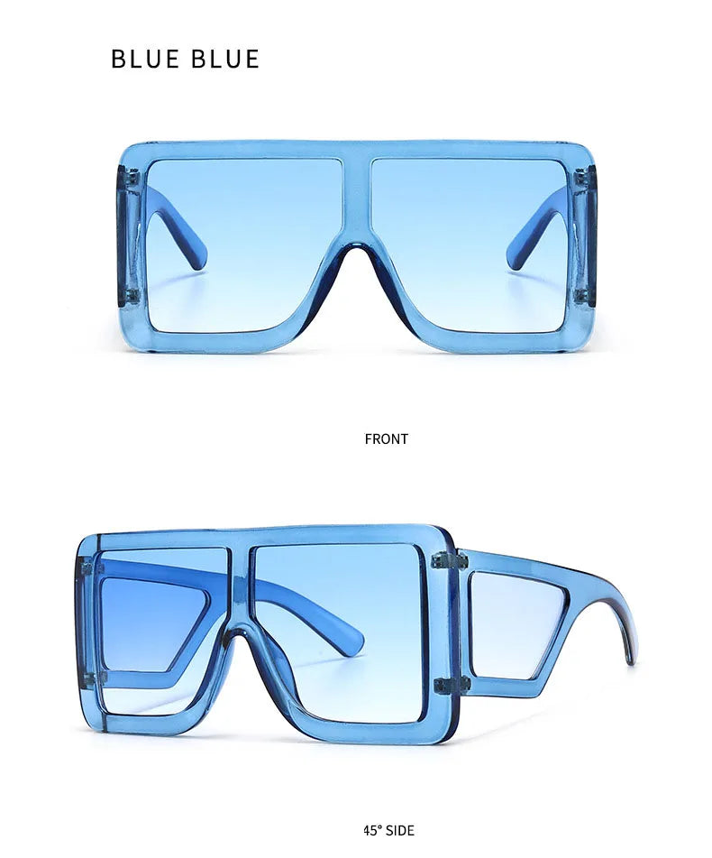 Oversized Square Sun Glasses Women Luxury Brand Desinger Blue Black Purple Shades 2022 Sunglasses For Women Gafas De Sol Mujer