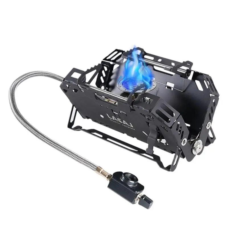 Camping Gas Stove Portable Folding Stove Windproof Cassette Gas Burner With Adjustable Valve Outdoor Hiking BBQ Cooking Cooker