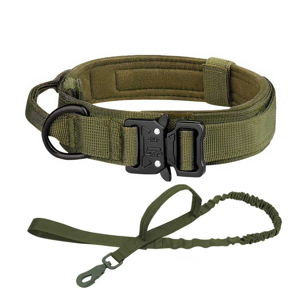 Pet Products Outdoor Tactical Dog Collar Metal Buckle Breathability Nylon Collar Medium and Large Dog Training Neck Collar Dog