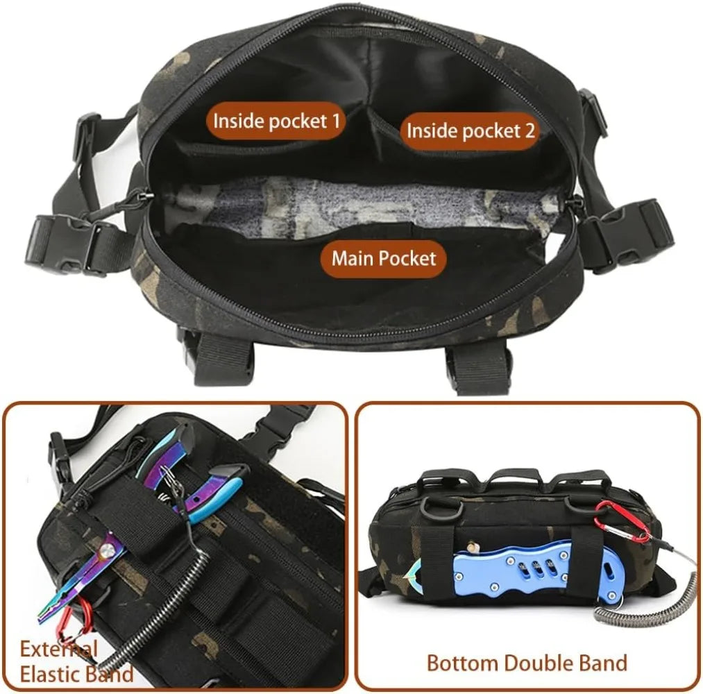 Fishing Tackle Bags Waist Fanny Pack Fishing Lures Line Box Utility Storage Accessories Outdoor Camping Shoulder Crossbody Bag