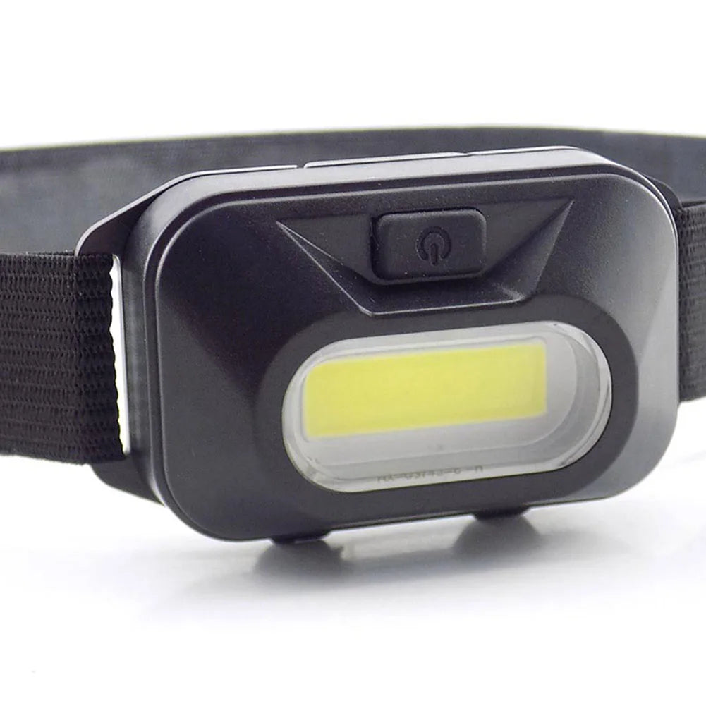 Mini COB LED Headlamps Lightweight Portable 3 Switch Modes Headlight Camping Headlamp Head Flashlight AAA Batteries Powered