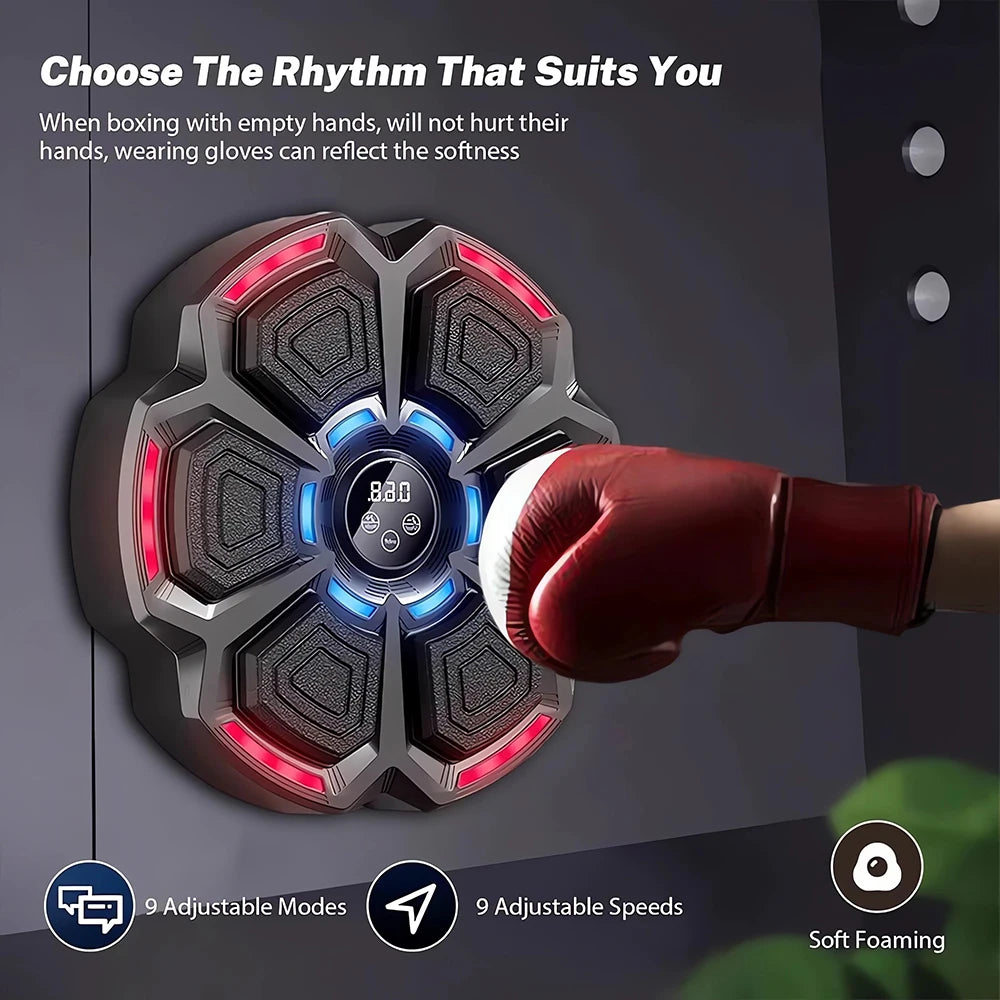 Music Boxing Machine Boxing Workout Machine Adjustable Speed Wall-Mounted Exercise Equipment Type C Rechargeable for Adults Kids