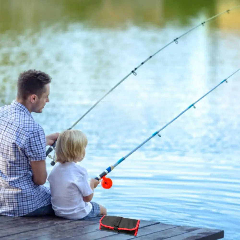 12 Slots Portabale Fishing Lure Spoon Bag Foldable Fishing Jig Bag Fishing Tackle Pocket Bag Organizer For Baits Hooks Lines