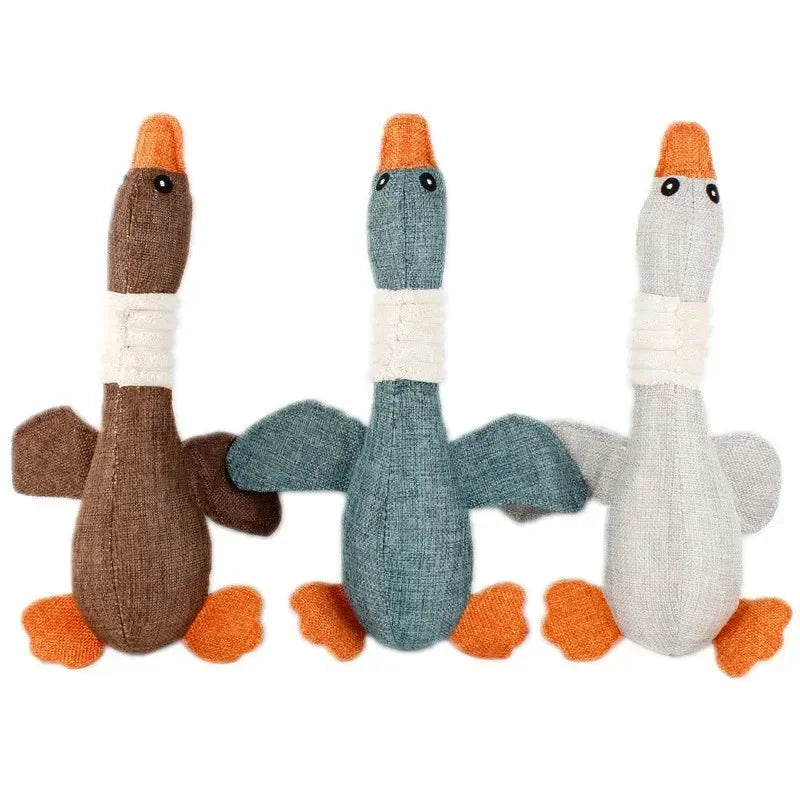 Pet Mallard Duck Dog Toy for Aggressive Chewers Dog Squeaky Wild Goose Puzzle Training Toys Cute Soft Dog Chew Toy with Squeaker