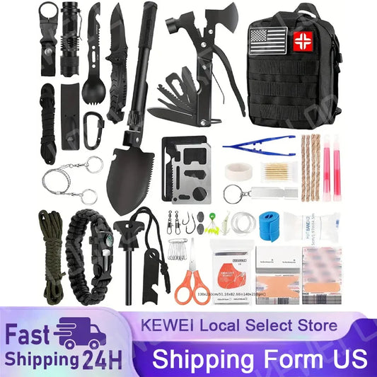 Outdoor Supplies Camping Emergency Equipment Camping Survival Tool Set Multifunctional SelfDefense Supplies First Aid Kits
