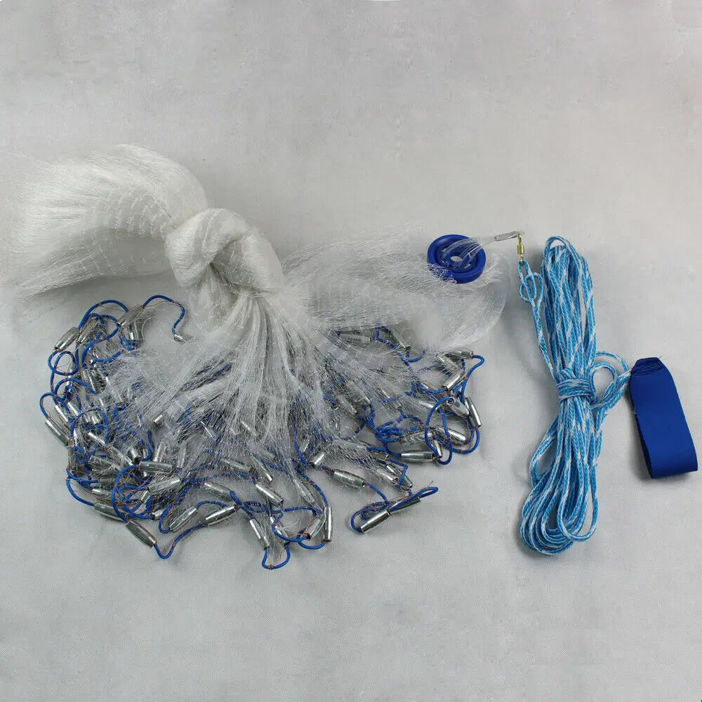 10ft Diameter Fishing Cast Net 0.59*0.59in mesh Fishing Cast Net for Bait Trap