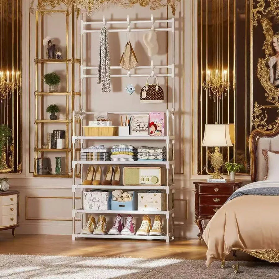 Multi-functional entrance shoe rack, super practical for storing bags and shoes, large-capacity multi-layer shoe rack