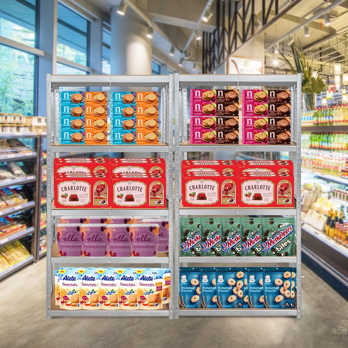 Heavy Duty 5 Tier Galvanised Adjustable Shelf Racking Unit Storage Rack 875KG Capacity Metal Shelves Workshop, Shed, Office,Home