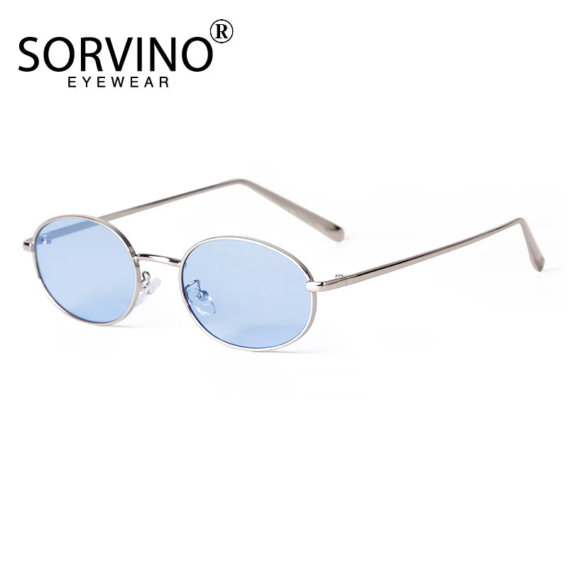SORVINO Retro Small Oval Sunglasses Vintage for Men and Women Luxury Designer Unisex Sun Glasses 90s Style Punk Eyeglasses