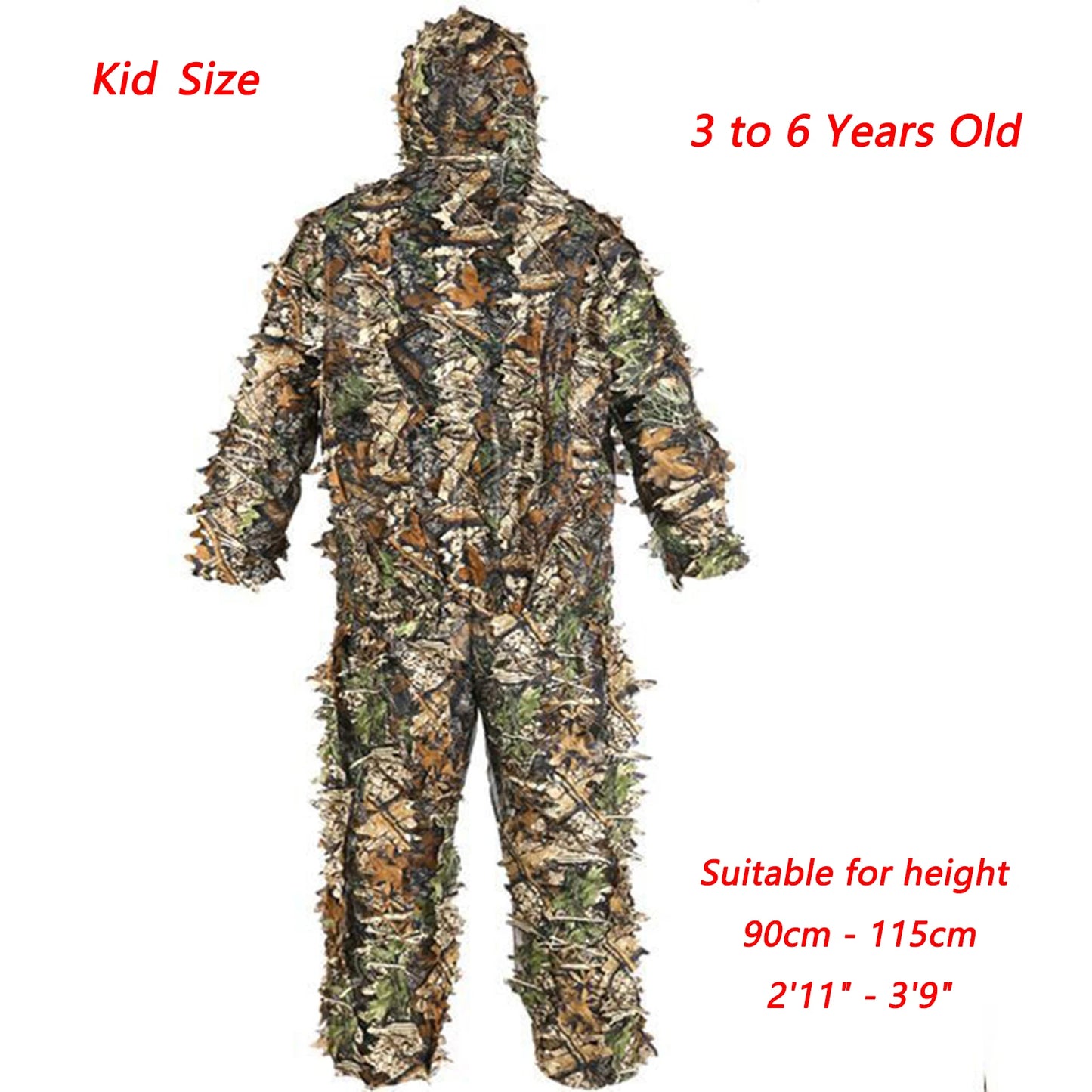 3D Leaves Ghillie Suit, Woodland Poncho Raincoat, Hunting Camouflage Suit, Camo Cape Cloak Clothing, For Bird Animal Photography