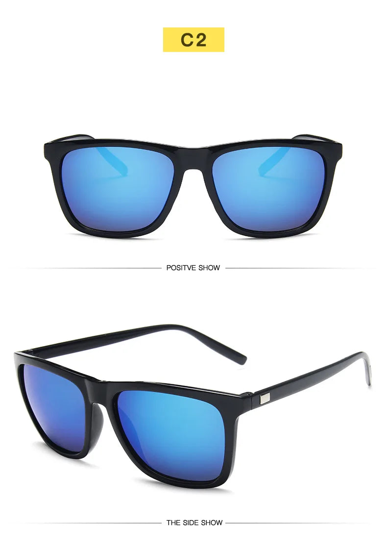 Sports Polarized Sunglasses Men Women Classic Square Plastic Driving Sun Glasses Male Fashion Black Outdoor Shades UV400