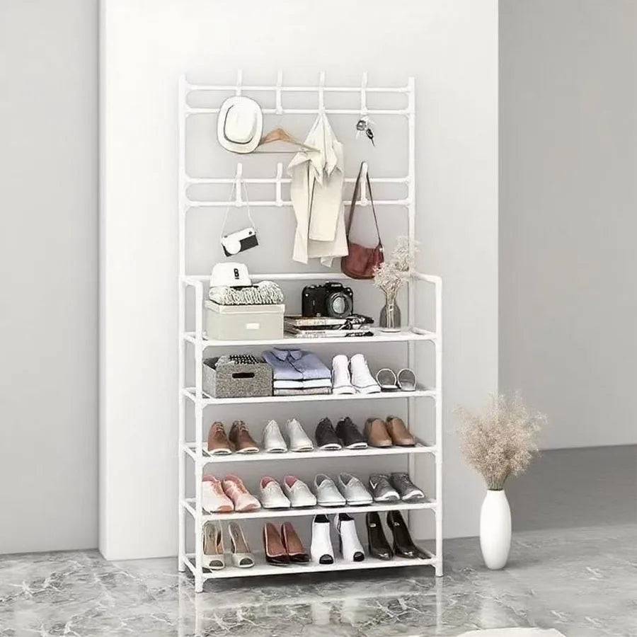 Multi-functional entrance shoe rack, super practical for storing bags and shoes, large-capacity multi-layer shoe rack