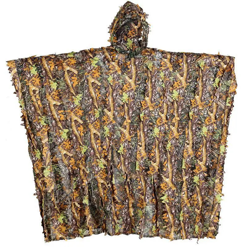 3D Leaves Ghillie Suit, Woodland Poncho Raincoat, Hunting Camouflage Suit, Camo Cape Cloak Clothing, For Bird Animal Photography