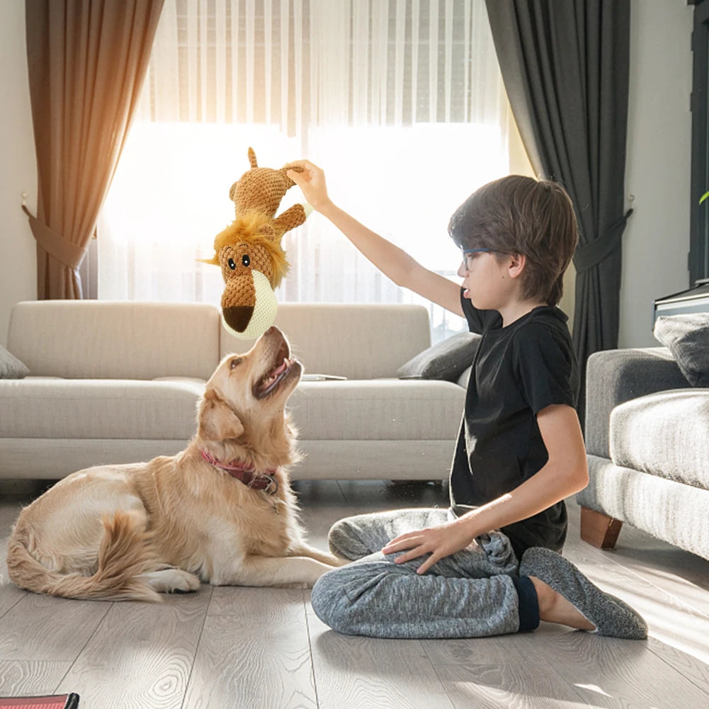 Pet Dog Toy Cute Plush Squeak Stuffed Toys Cartoon Puppy Dog Toy Puppy Teething Chewing Pet Dog Chew Squeak Toy Dog Accessories