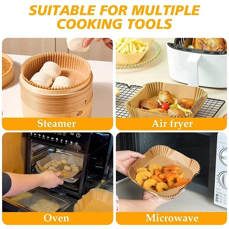 Air Fryer Disposable Paper Parchment Wood Pulp Steamer Cheesecake Air Fryer Accessories Baking Paper for Air Fryer