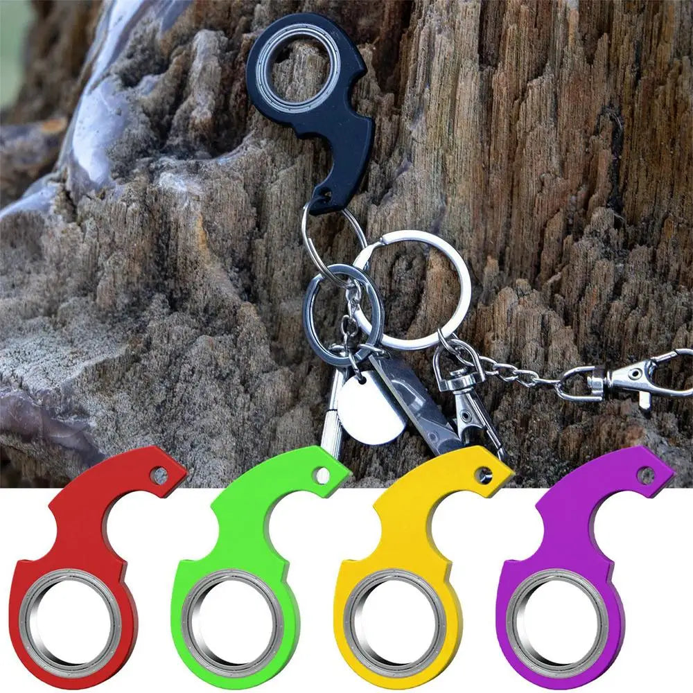 Creative Keychain Fidgets Spinner Anxiety Stress Relief Toy Revolve Cool Keyring Relieving Boredom Birthday Gift For Adults Kids