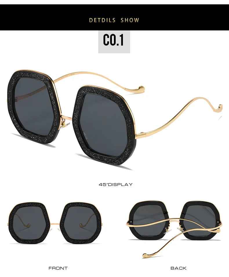 Big Frame Crystal Sun Glasses Women Cooling Designer Women Luxury Shades Lunette De Soleil Femme Googles Sunglasses Women 2022