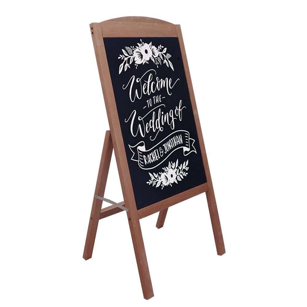 Wooden A-Frame Sign Freestanding Message Chalkboard Sidewalk Blackboard