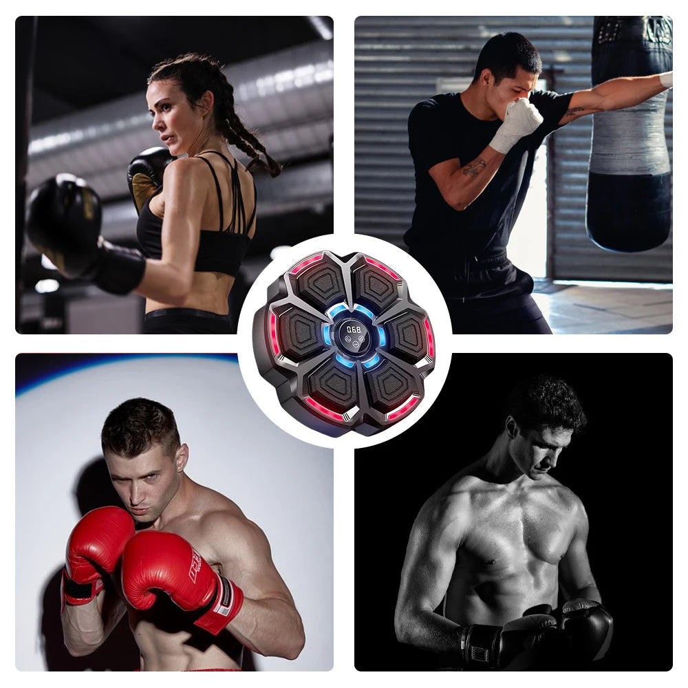 Music Boxing Machine Boxing Workout Machine Adjustable Speed Wall-Mounted Exercise Equipment Type C Rechargeable for Adults Kids