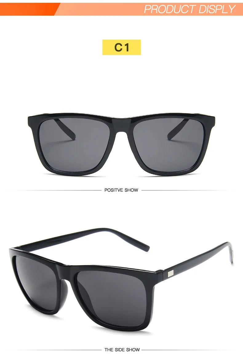 Sports Polarized Sunglasses Men Women Classic Square Plastic Driving Sun Glasses Male Fashion Black Outdoor Shades UV400