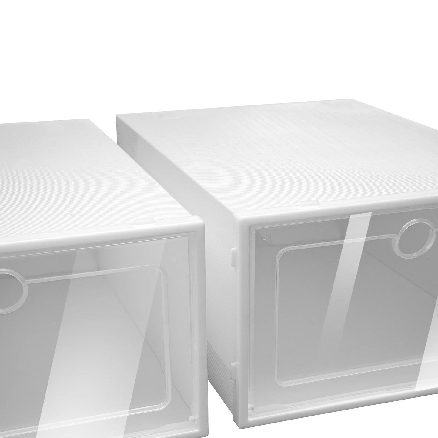24pcs/set Transparent Plastic Shoe Case  Large Thickened Shoe Box Stackable Organizer Drawer Shoe Rack White