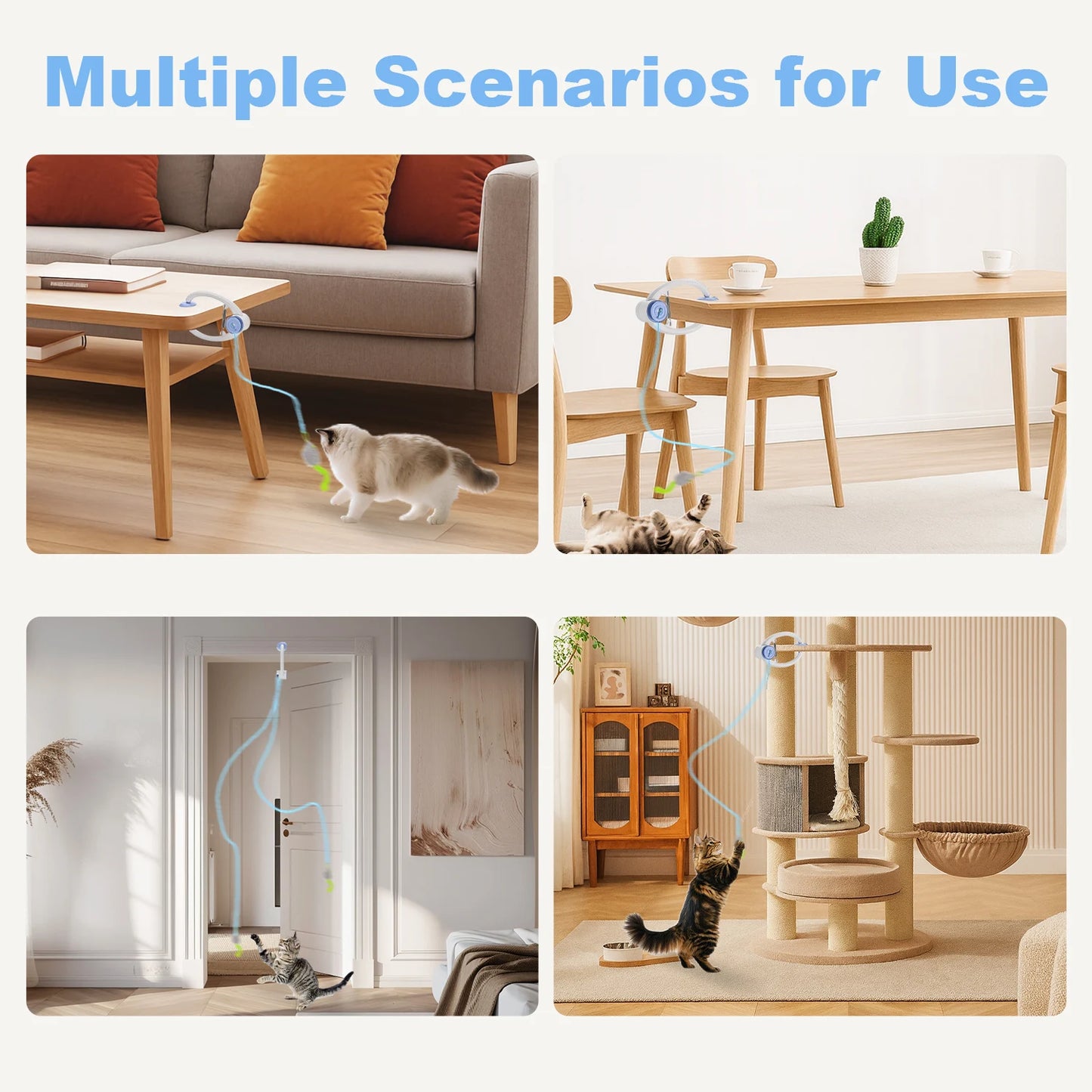 Cat Toys Electric Door Hanging Cat Toy Interactive Cat Toy USB Rechargeable Self Play Toy Retractable Kitten Toys