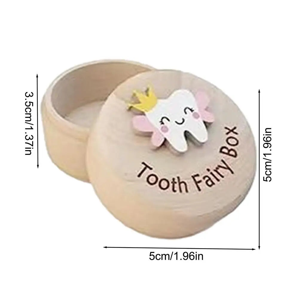 Baby Wooden Boxes Tooth Box Wooden Memory Box For Tooth Cute Carved Teeth Container Fairy Gifts Keepsake Gift For Baby