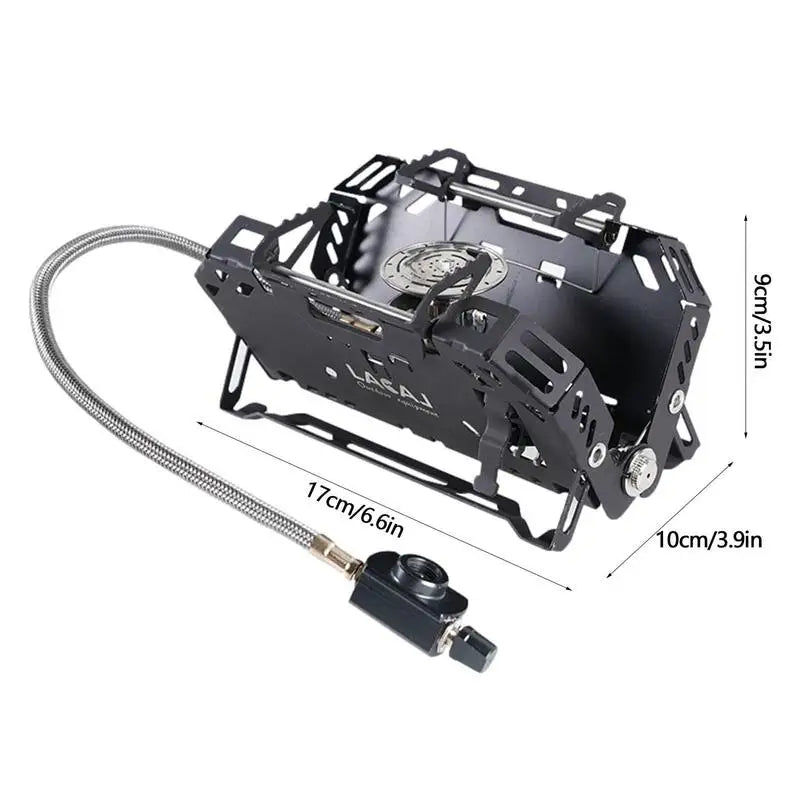 Camping Gas Stove Portable Folding Stove Windproof Cassette Gas Burner With Adjustable Valve Outdoor Hiking BBQ Cooking Cooker