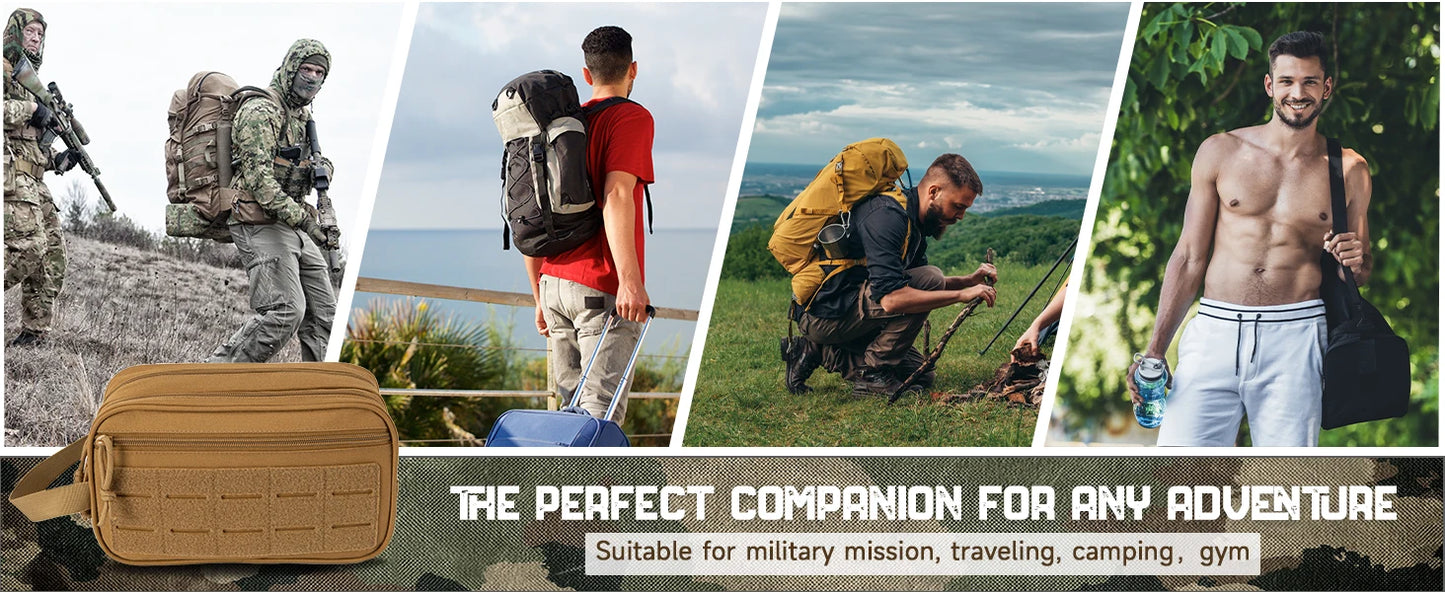 Tactical Toiletry Bag For Men/women Hygiene Bag Tool Molle Pouches Small Hanging Dopp Kit Mens Shaving Kit Travel shower Bag