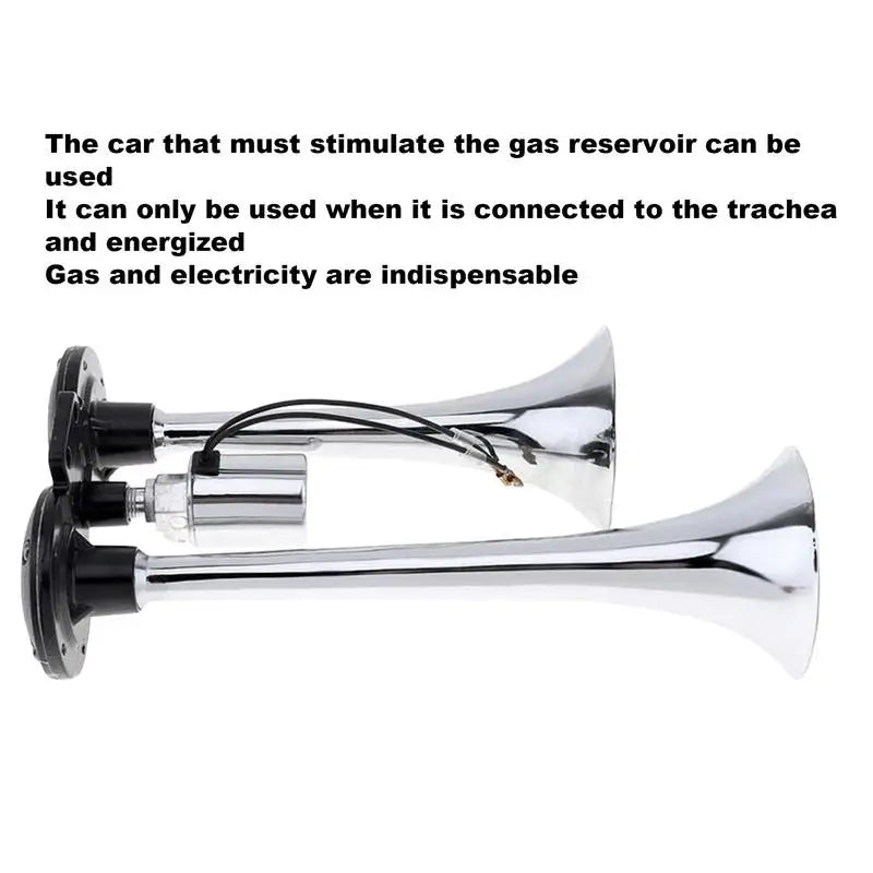 Semi Truck Air Horn Car Air Horn Dual Trumpet 150db Super Loud Motorcycle Train Horn Electric Impact Air Horn For Any 12/24v
