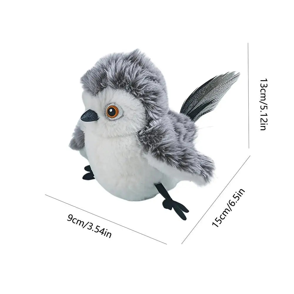Flapping Bird Cat Toy Touch-Activated Lifelikes Sparrow Snowy Owl Chirping Cat Toy For Indoor Interactive Relieve Boredom