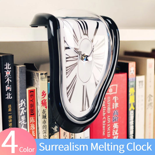 Melting Clock Surrealism Melting Clock Roman Number Vintage Melting Table Clock Exquisite Deformation Clock for Home Office