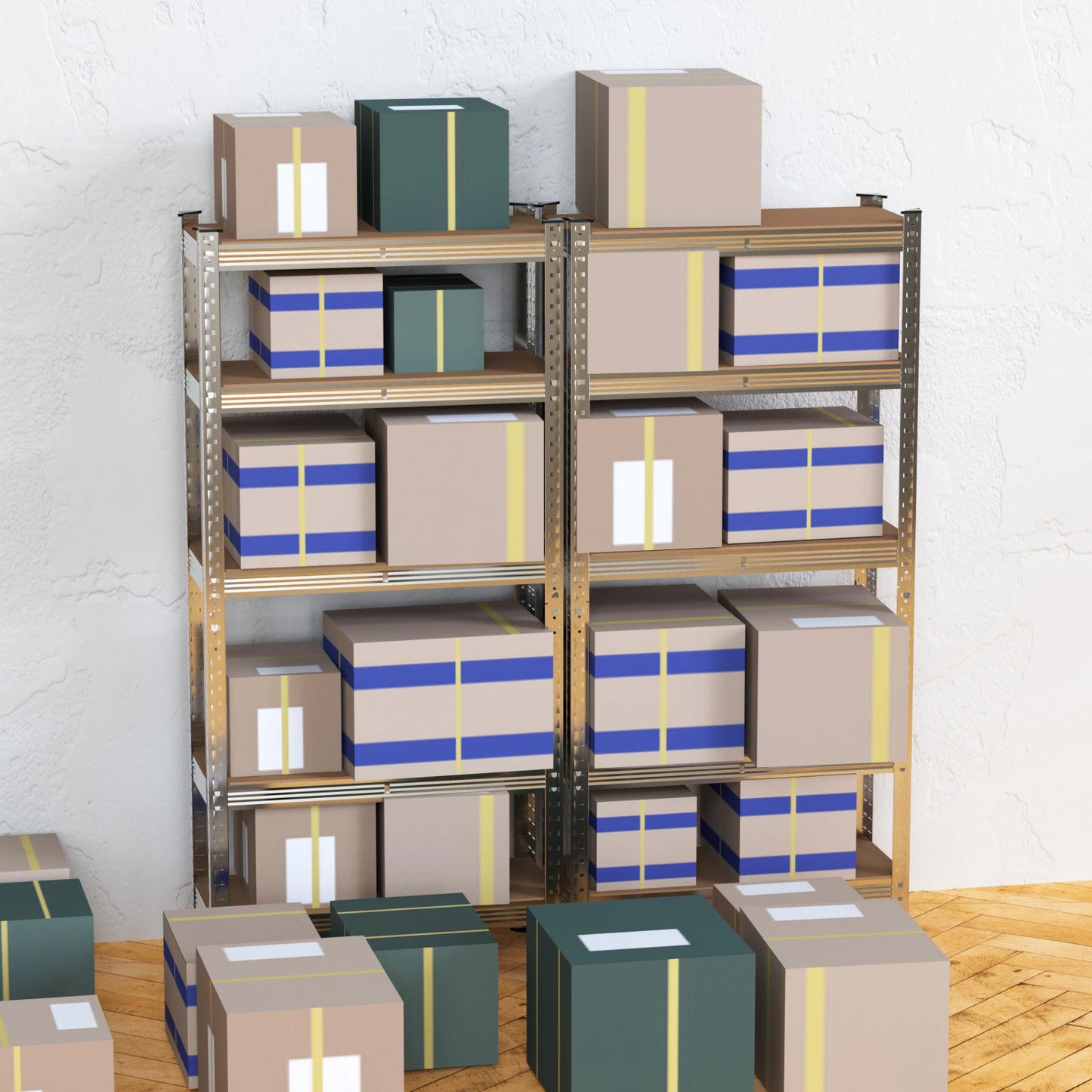 Heavy Duty 5 Tier Galvanised Adjustable Shelf Racking Unit Storage Rack 875KG Capacity Metal Shelves Workshop, Shed, Office,Home