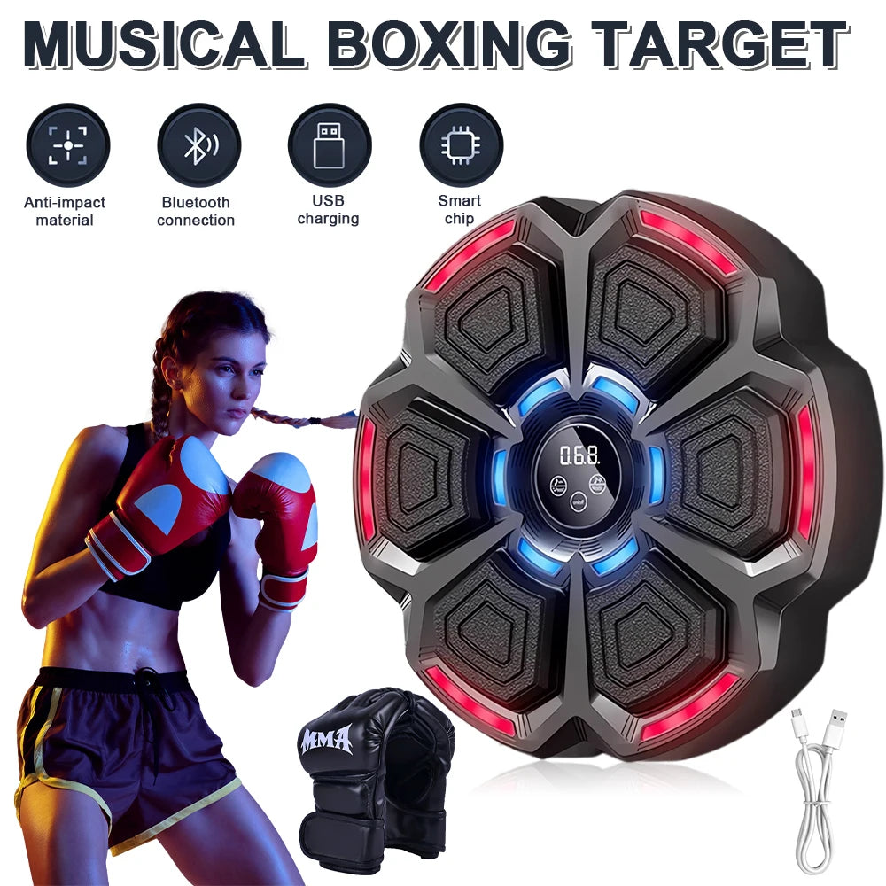 Music Boxing Machine Boxing Workout Machine Adjustable Speed Wall-Mounted Exercise Equipment Type C Rechargeable for Adults Kids