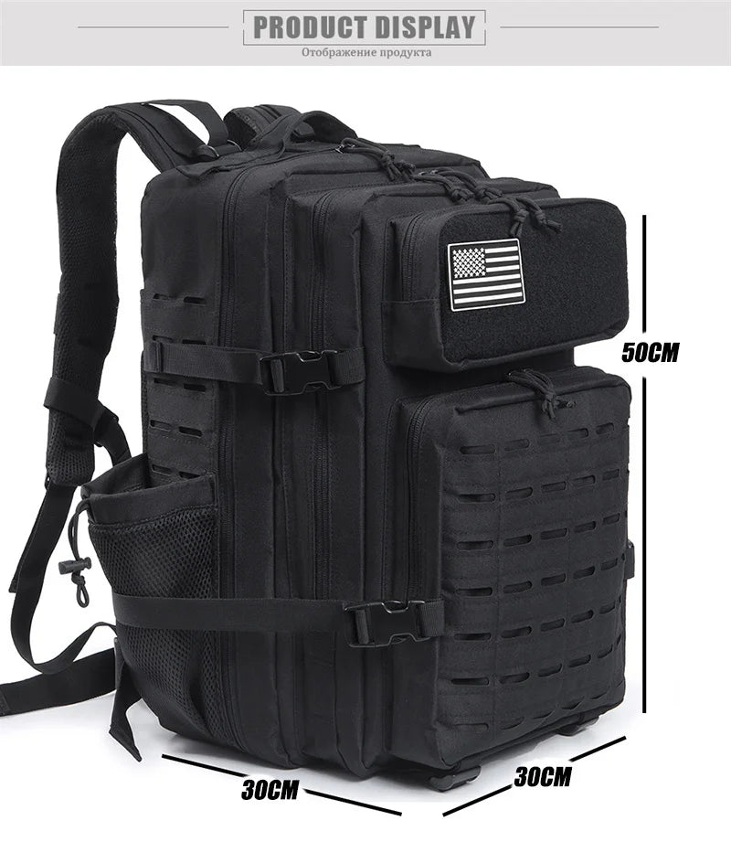 45L Molle Tactical Backpack Bag Hunting MOLLE Backpack GYM For Men EDC Outdoor Hiking Survival Rucksack Witch Bottle Holder
