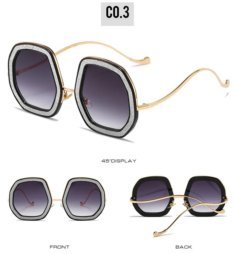 Big Frame Crystal Sun Glasses Women Cooling Designer Women Luxury Shades Lunette De Soleil Femme Googles Sunglasses Women 2022