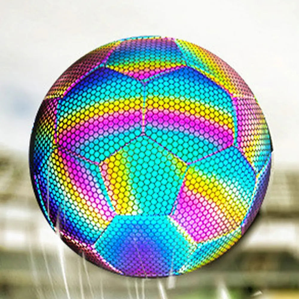 Reflective Football Holographic Luminous Soccer Ball Night Outdoor Sports Glowing Standard Soccer Size 4/5 for Training
