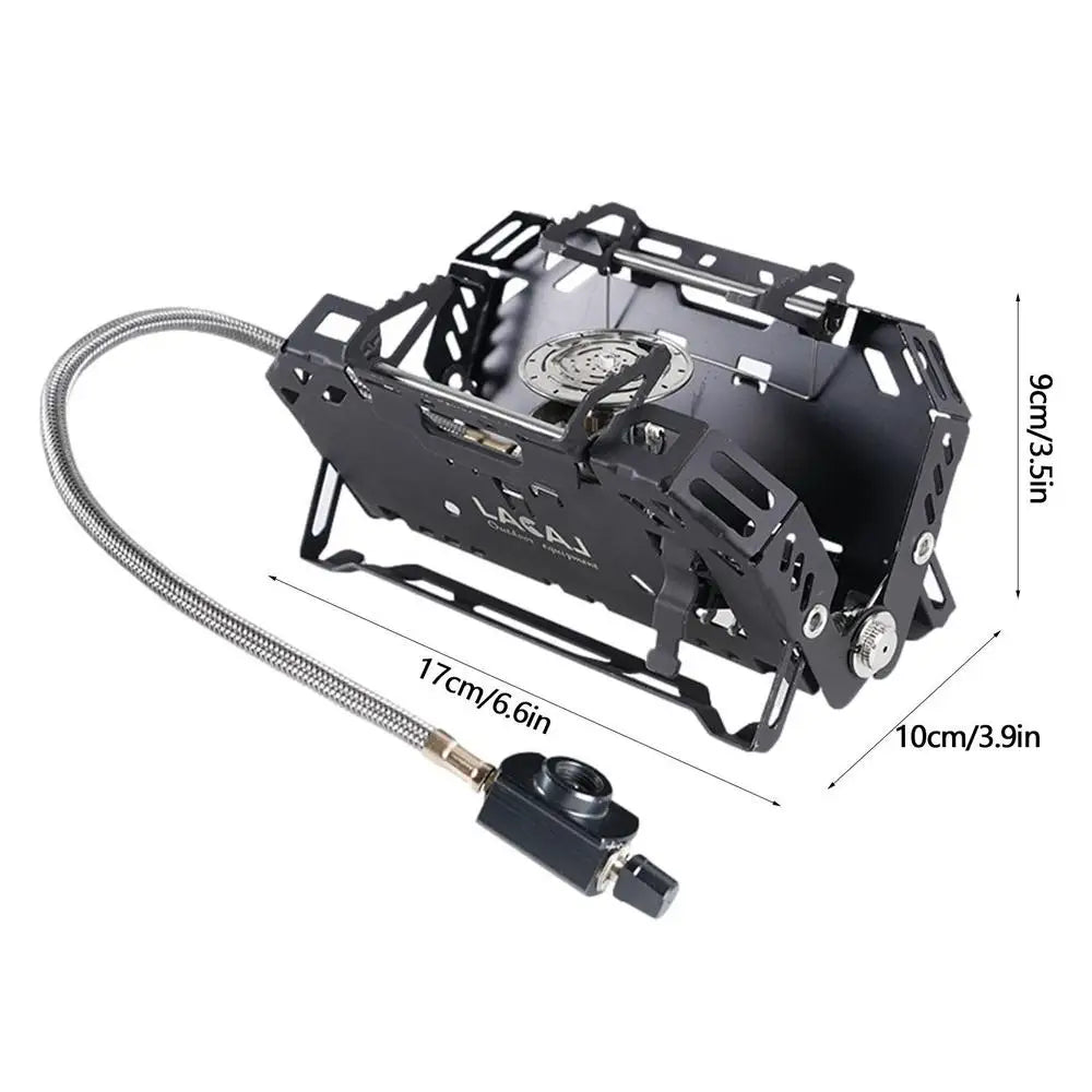 Camping Gas Stove Portable Folding Stove Windproof Cassette Gas Burner With Adjustable Valve Outdoor Hiking BBQ Cooking Cooker