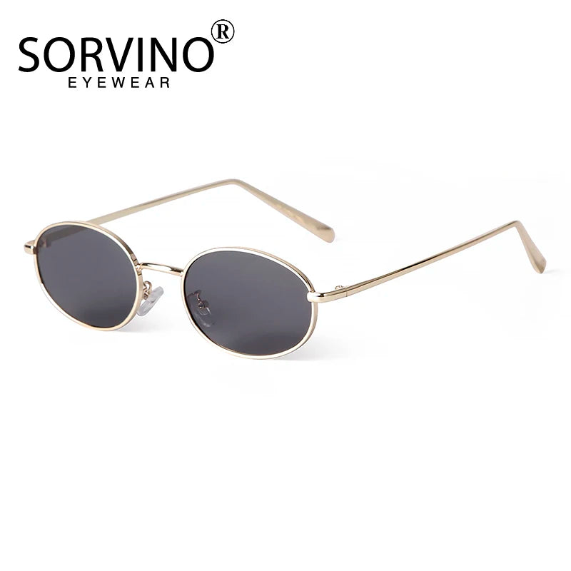 SORVINO Retro Small Oval Sunglasses Vintage for Men and Women Luxury Designer Unisex Sun Glasses 90s Style Punk Eyeglasses