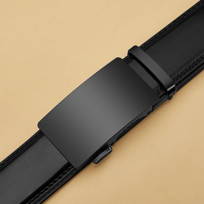 2Pcs Automatic Belt For Men, High-Quality Genuine Leather Belt, Minimalist Designer Business Belt, Adjustable Versatile Belts