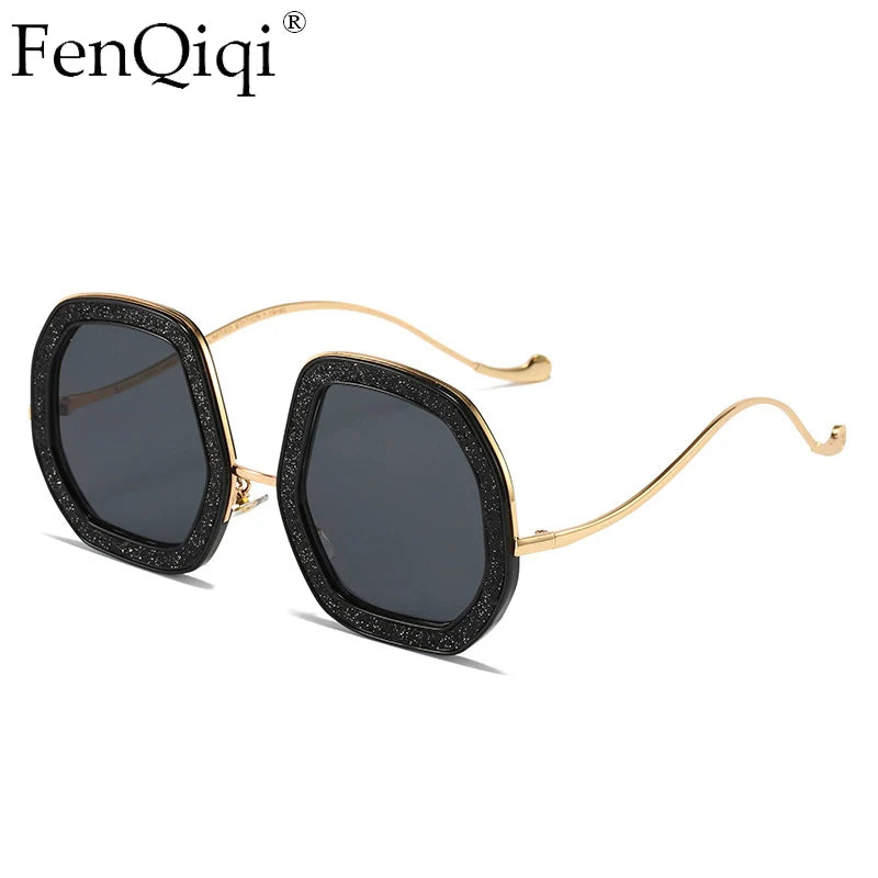 Big Frame Crystal Sun Glasses Women Cooling Designer Women Luxury Shades Lunette De Soleil Femme Googles Sunglasses Women 2022